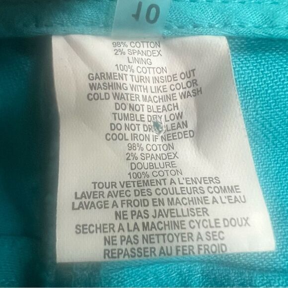 Trina Turk Suki Slim Turquoise Jeans Size 10 Ankle Flattering - Picture 12 of 12